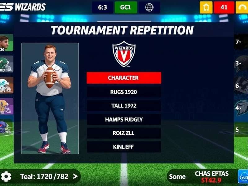 Wizards Football Mavericks character selection screen
